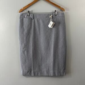L.L. Bean Heather Gray Pencil Ponte Skirt Size 12 NWT